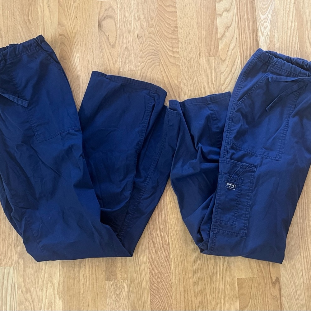 Set of 2 Women Tall Small Navy Scrub Pants